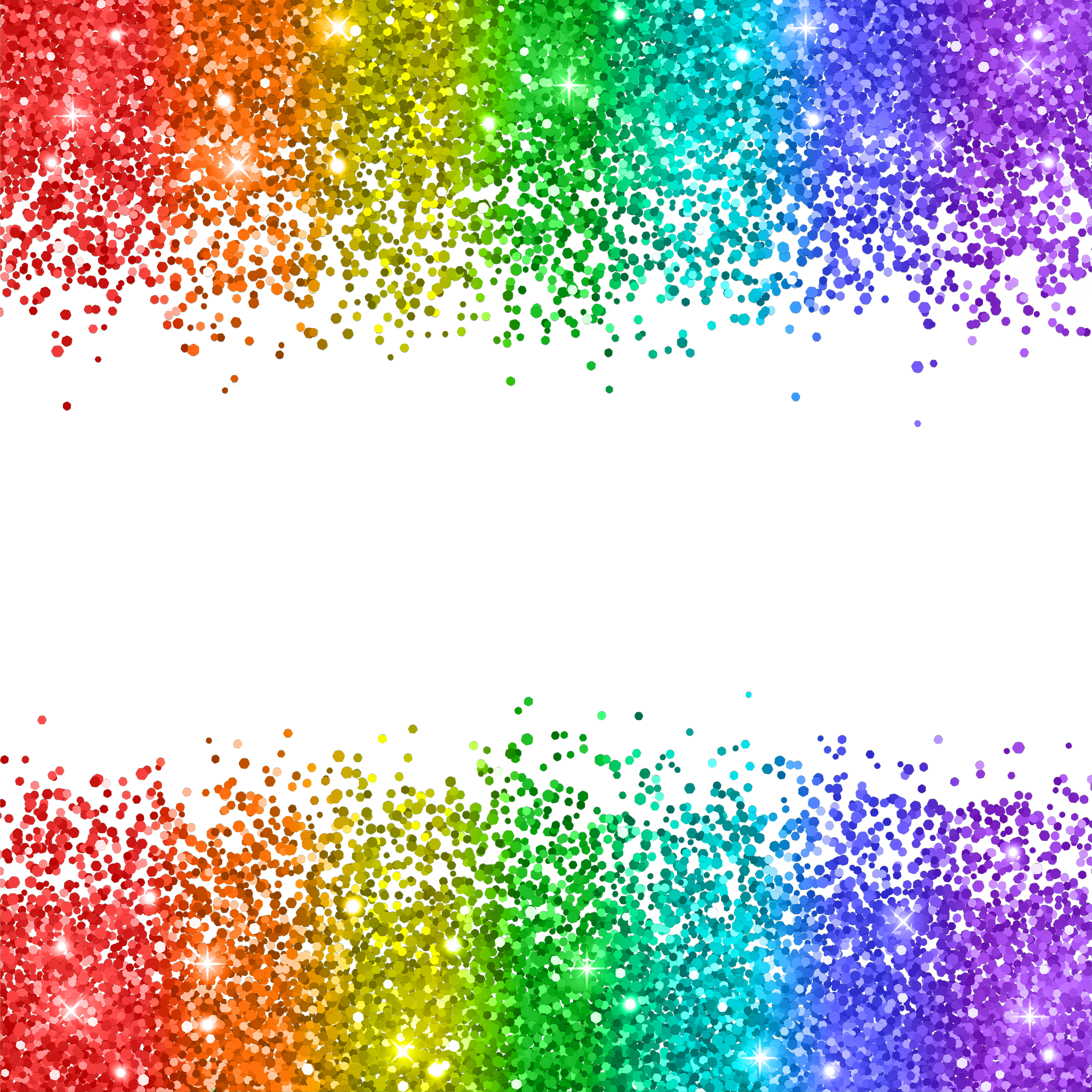 Colorful Glitter Border Frame Illustration